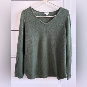 Women’s J Jill green v neck sweater tunic. Size S.